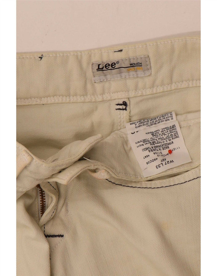 Lee Damen Amy Slim Jeans W27 L33 Off White Baumwolle