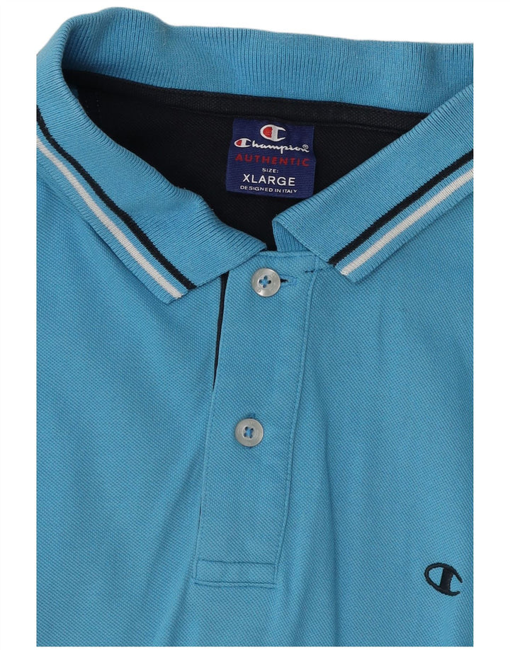 CHAMPION Mens Authentic Polo Shirt XL Blue