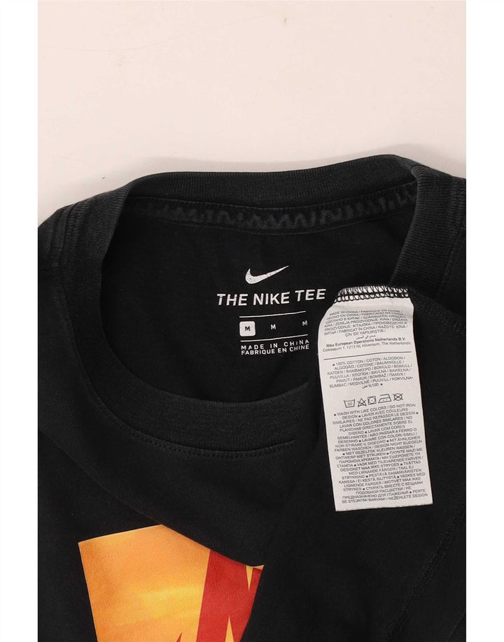 Nike Herren-T-Shirt mit Grafik, mittelgroß, schwarze Baumwolle