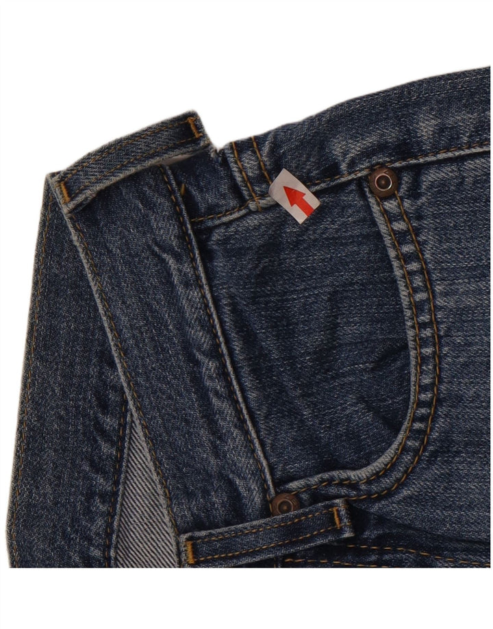Lee Damen Straight Jeans W26 L32 Blaue Baumwolle