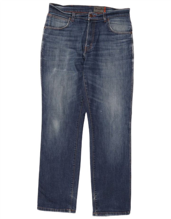 Wrangler Herren Straight Jeans W33 L32 Blaue Baumwolle