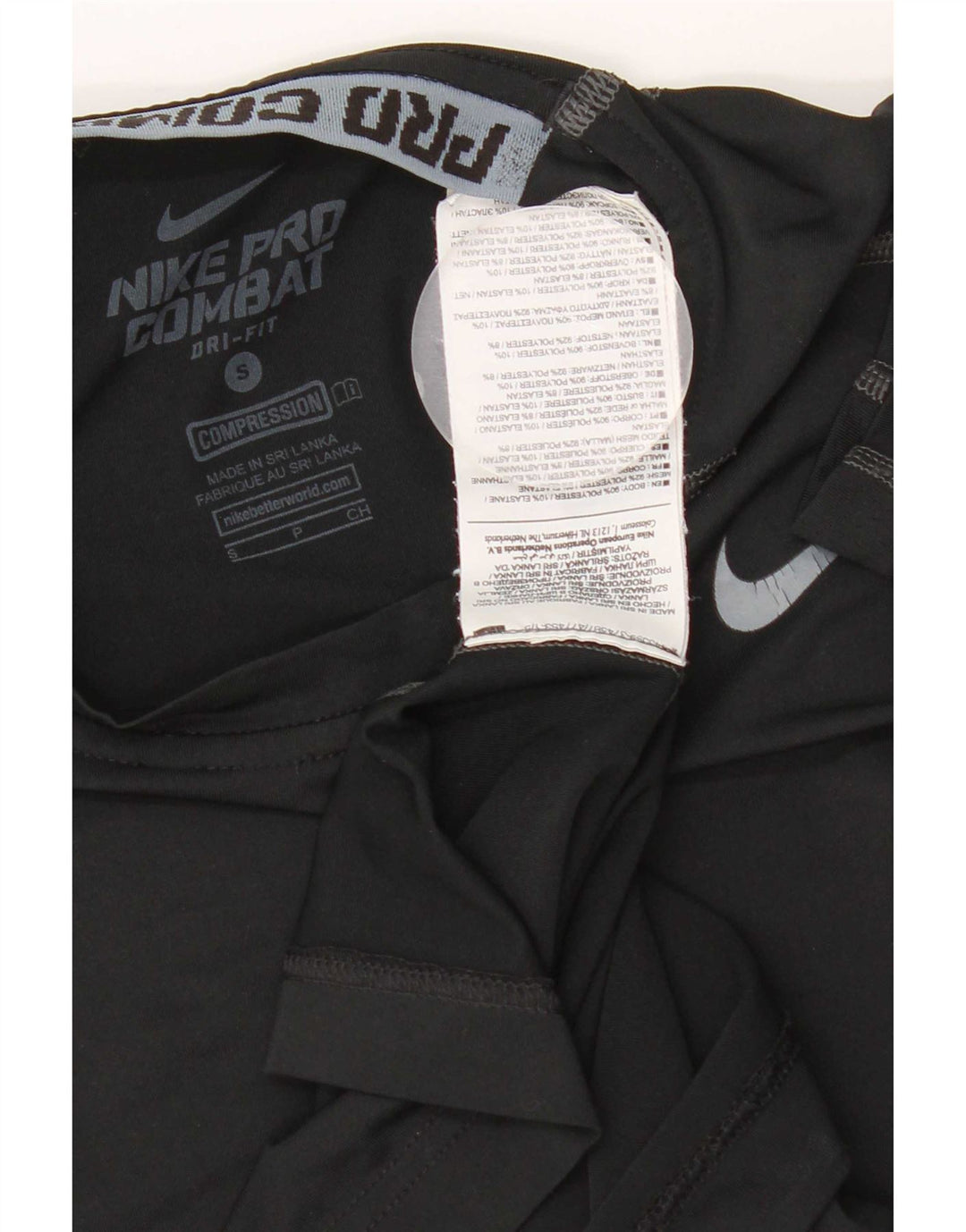 Nike Herren-Kompressions-T-Shirt, Größe S, Schwarz, Polyester
