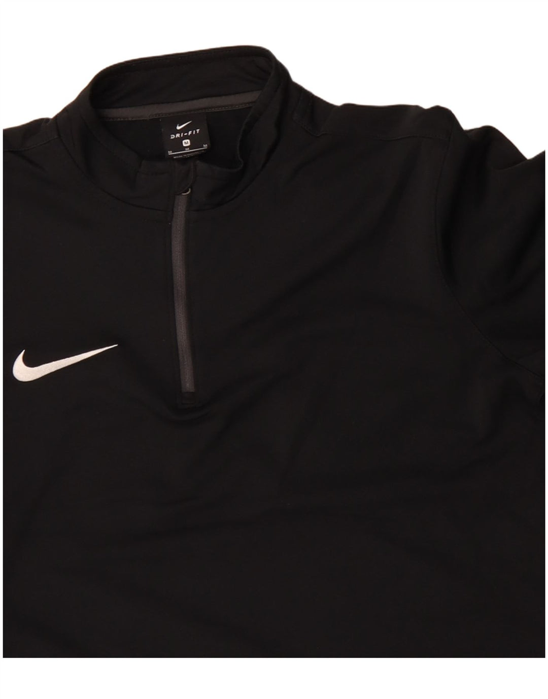 NIKE Herren Dri Fit Pullover-Trainingsanzugoberteil mit Reißverschluss, Mittelschwarzes Polyester