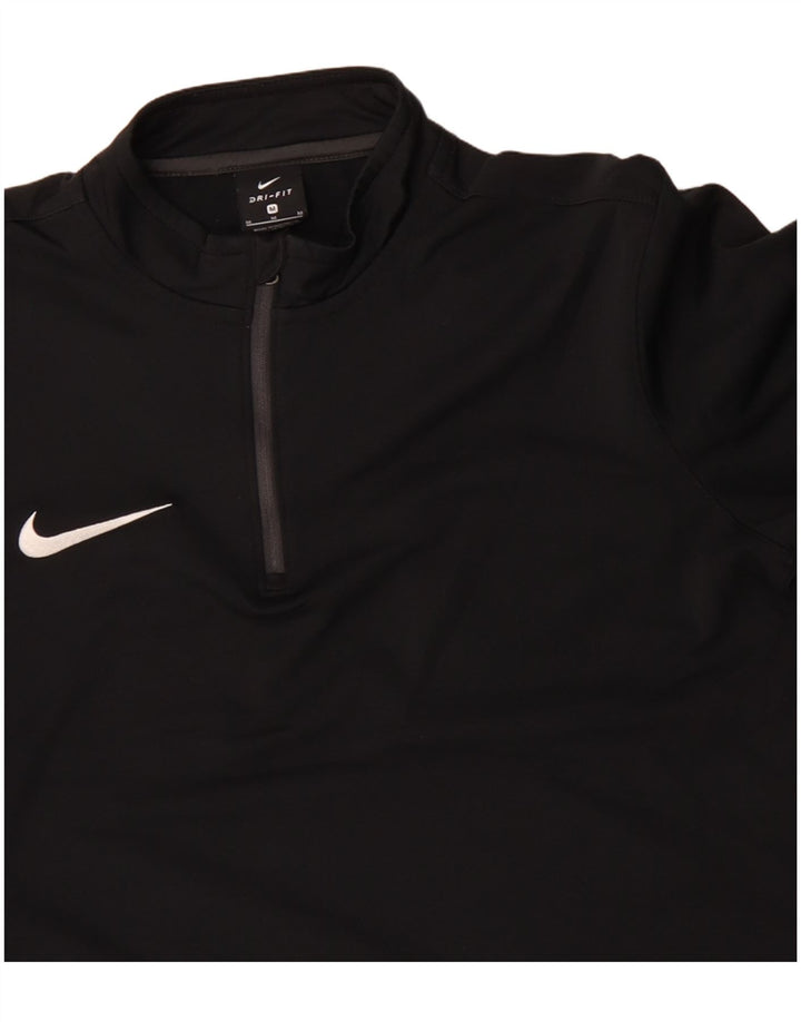 NIKE Herren Dri Fit Pullover-Trainingsanzugoberteil mit Reißverschluss, Mittelschwarzes Polyester