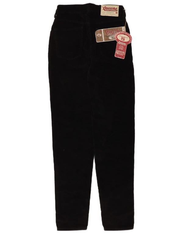 Vintage Damen Samt Tapered Casual Hose IT 42 Medium W28 L31 Schwarz
