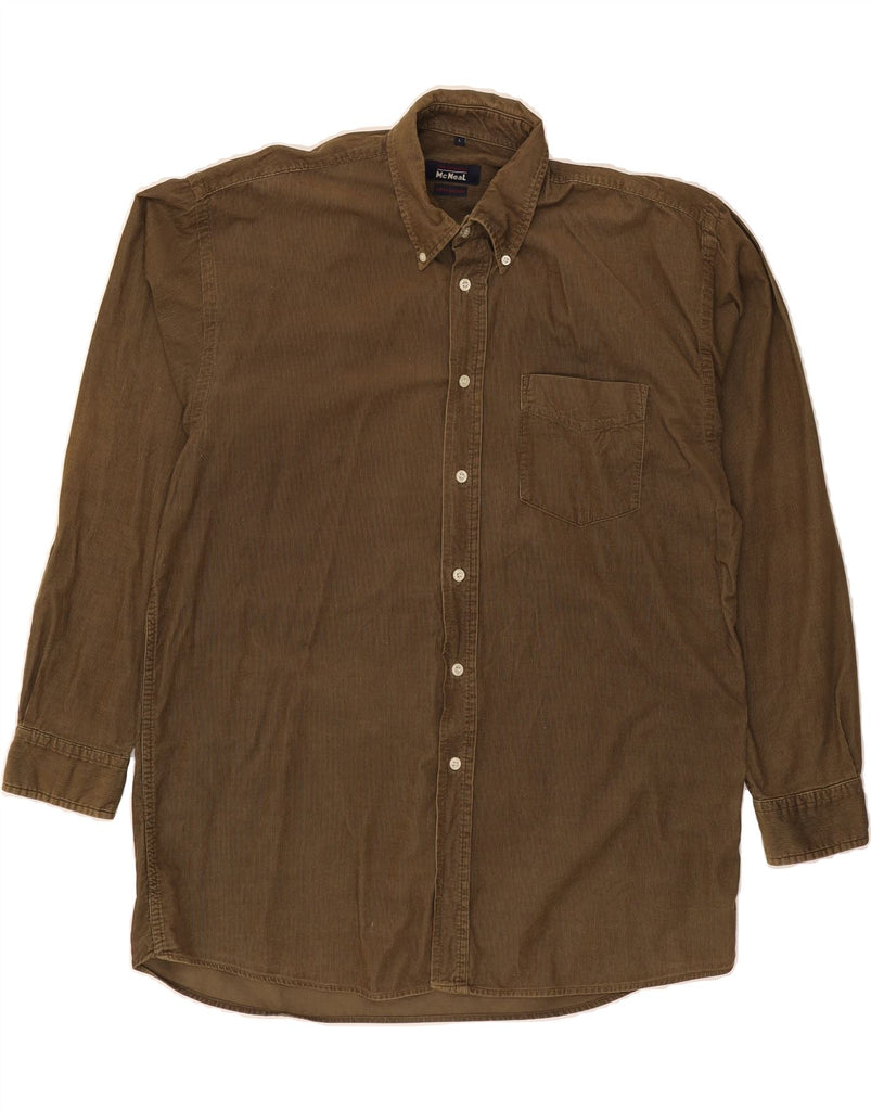 MC NEAL Mens Corduroy Shirt Large Brown Cotton Vintage MC Neal and Second-Hand MC Neal from Messina Hembry 