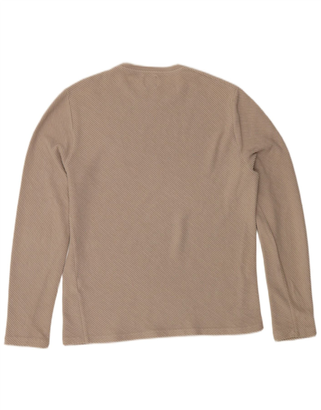 Zara Herren-Oberteil, langärmelig, groß, Beige, Baumwolle