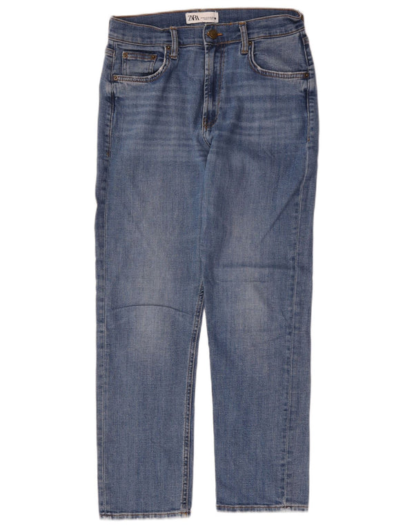 Zara Damen Straight Jeans EU 40 Medium W30 L27 Blau