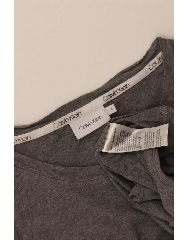 Calvin Klein Herren T-Shirt Top Large Grau Baumwolle