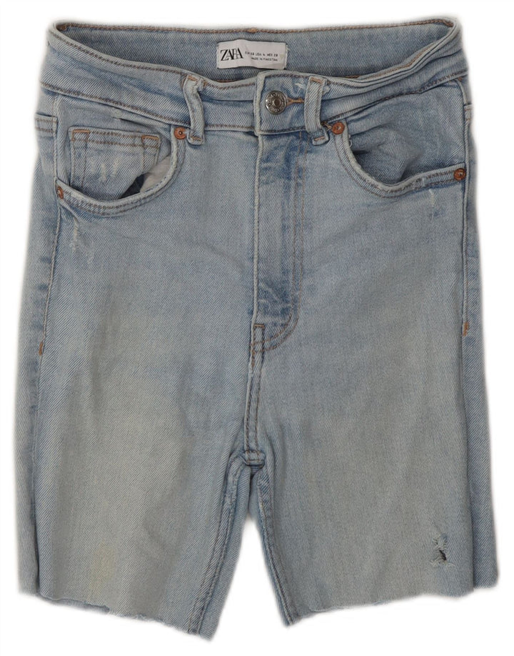 Zara Damen Jeansshorts EU 36 XS W26 Blau