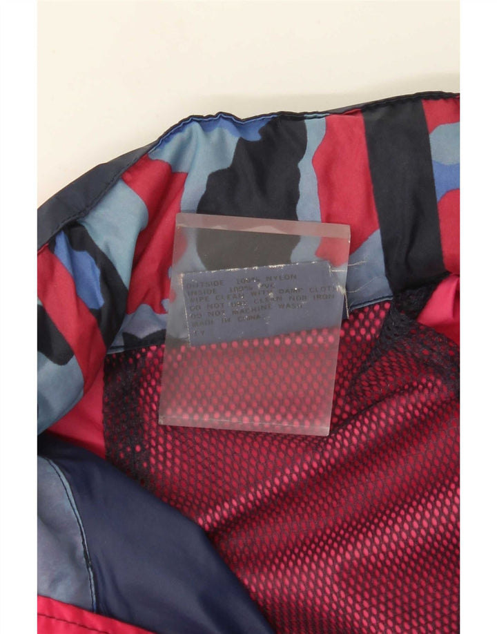 Vintage Herren Regenjacke mit Kapuze UK 38 Medium Marineblau Colourblock Nylon