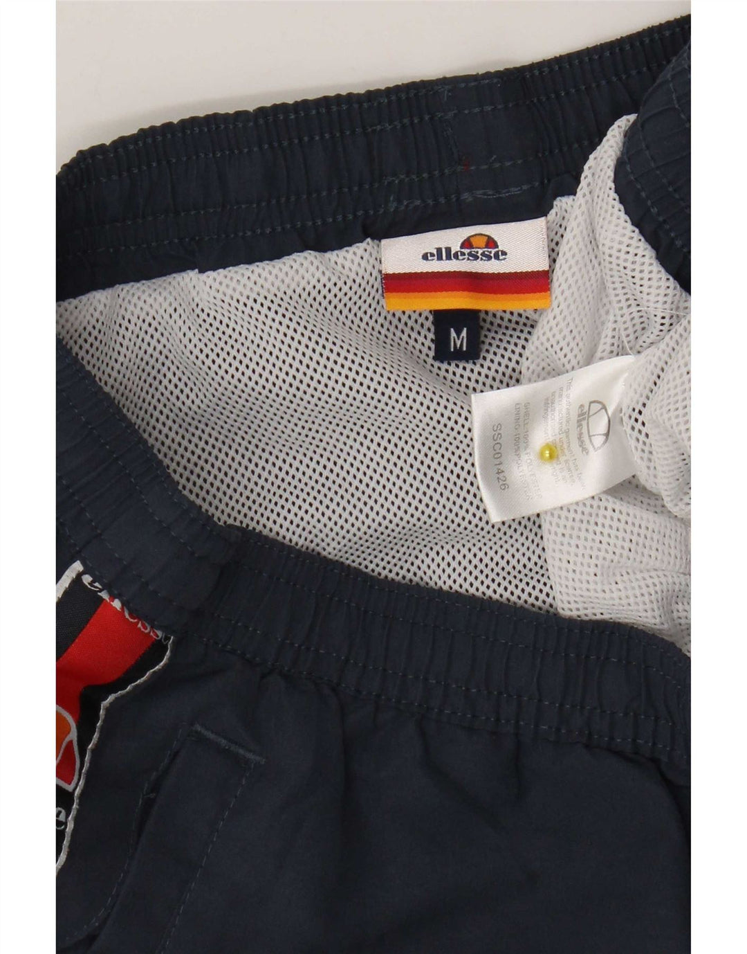 Ellesse Herren-Badeshorts mit Grafik, mittelgroß, Marineblau, Farbblock