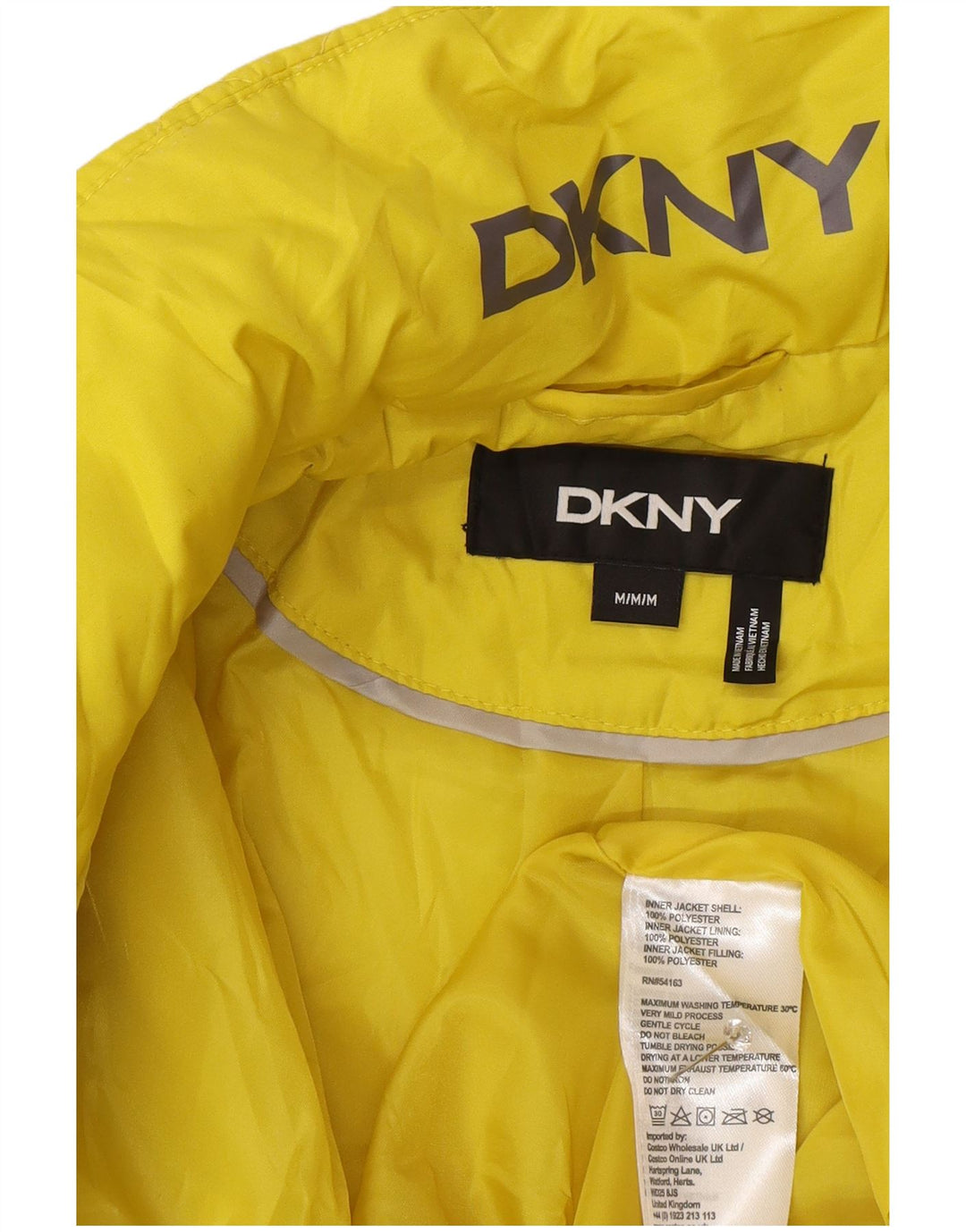 Dkny Damen Wattierte Jacke UK 12 Mittelgelb Polyester Modern