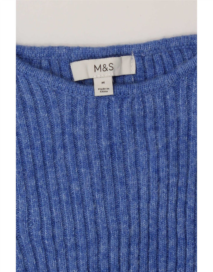 Marks & Spencer Damen-Pullover mit U-Boot-Ausschnitt, Gr. 14, Mittelblau