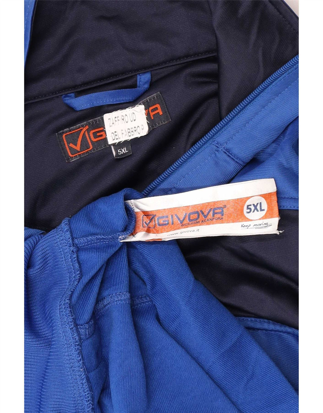 Givova Herren-Trainingsanzugoberteil mit Grafik, 5XL, blaues Farbblock-Polyester