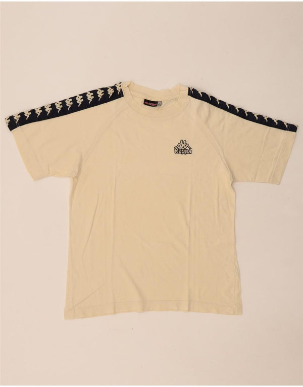 KAPPA Herren-T-Shirt mit Grafik, Größe S, Beige, Colourblock-Baumwolle