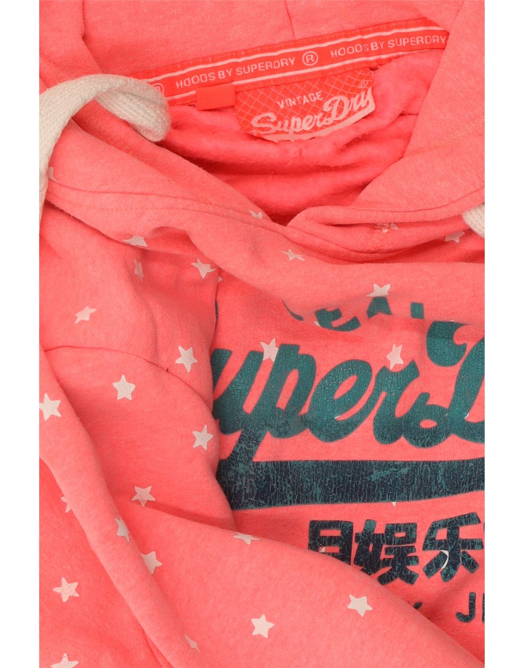 Superdry Graphic Hoodie-Pullover für Damen, UK 18, XL, rosa gepunktete Baumwolle