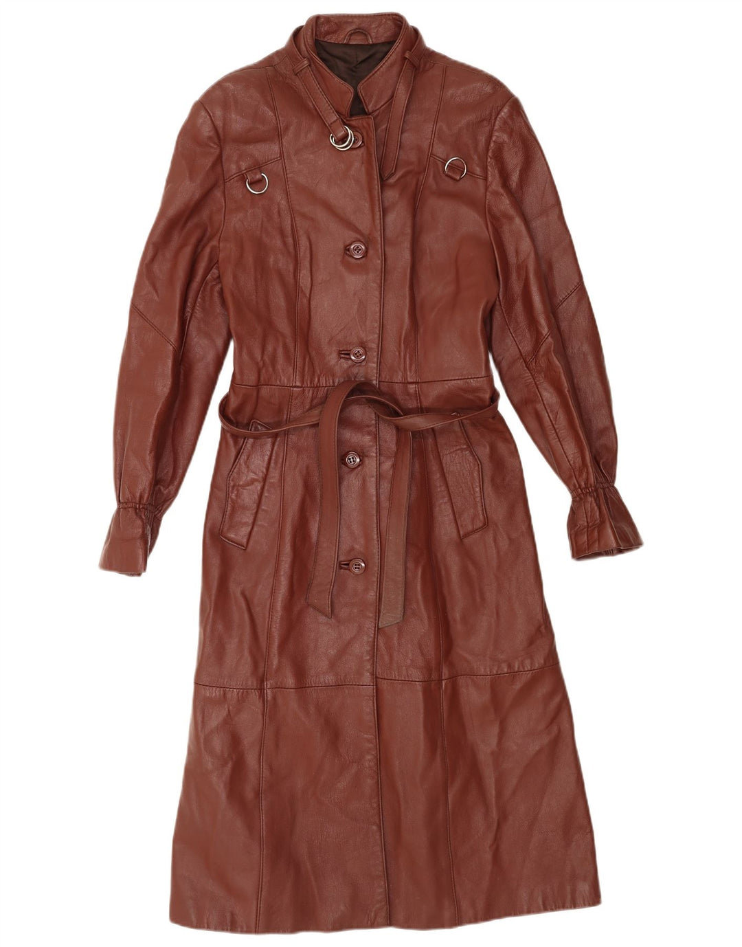 Vintage Damen Ledermantel IT 44 Mittelbraunes Leder