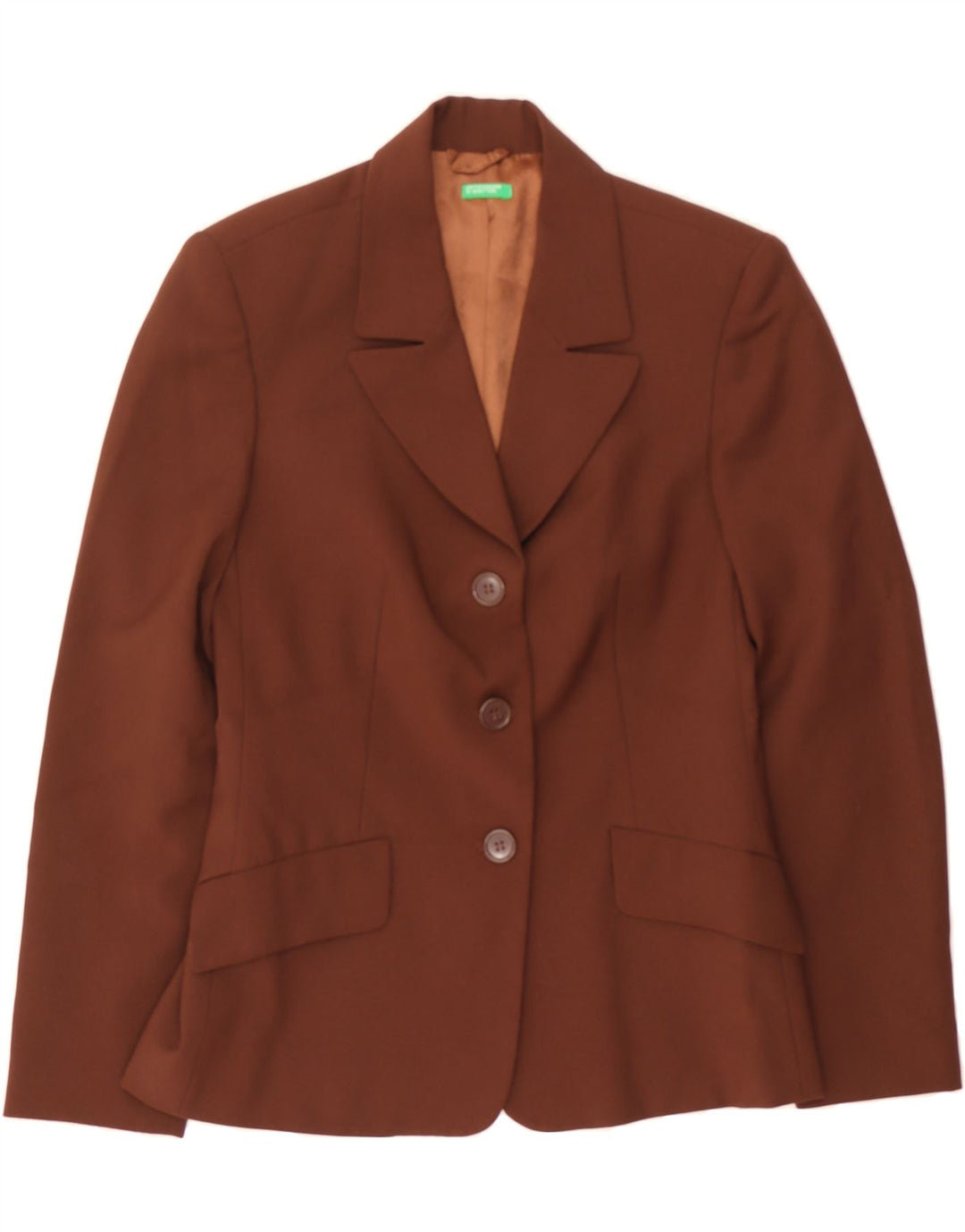 BENETTON Womens 3 Button Blazer Jacket IT 40 Small Brown Polyester Vintage Benetton and Second-Hand Benetton from Messina Hembry 