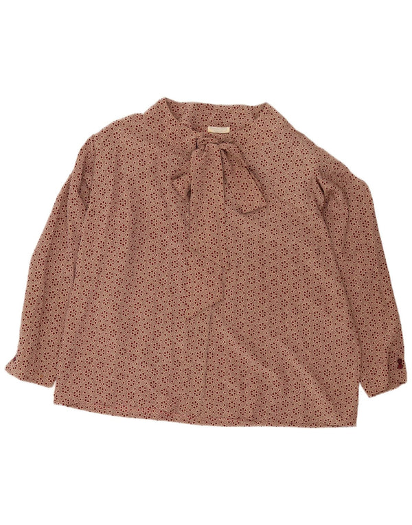 Diana Bentall's Damen Langarm-Blusenoberteil IT 53 4XL Braun geblümt