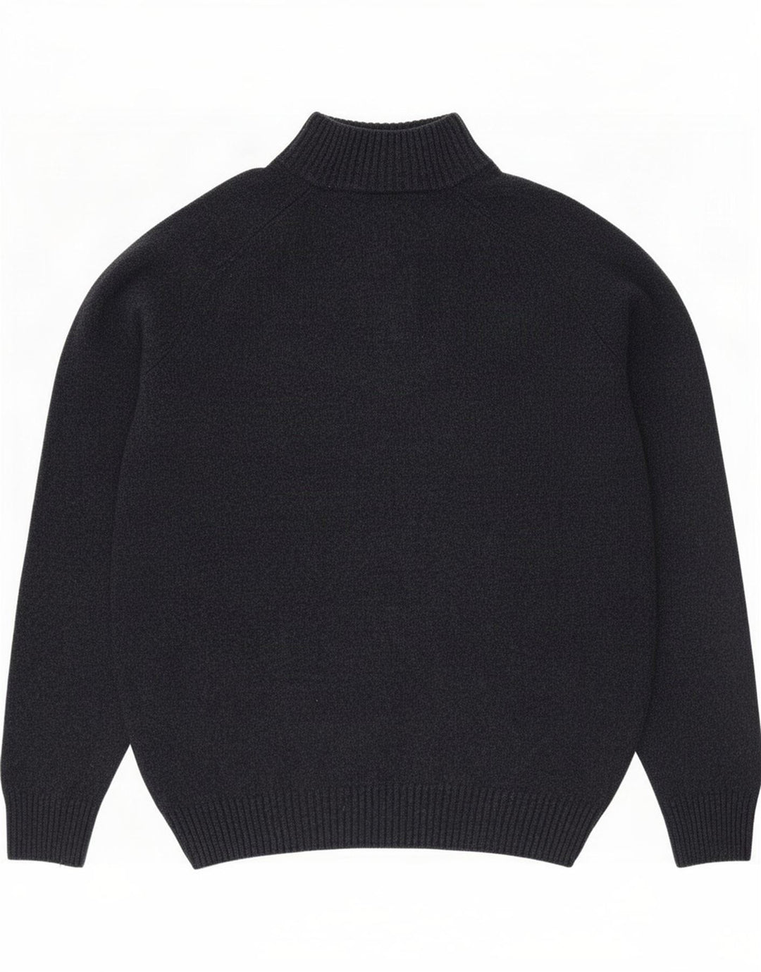 Lyle & Scott Herren-Pullover mit Knopfkragen, groß, marineblaue Lammwolle