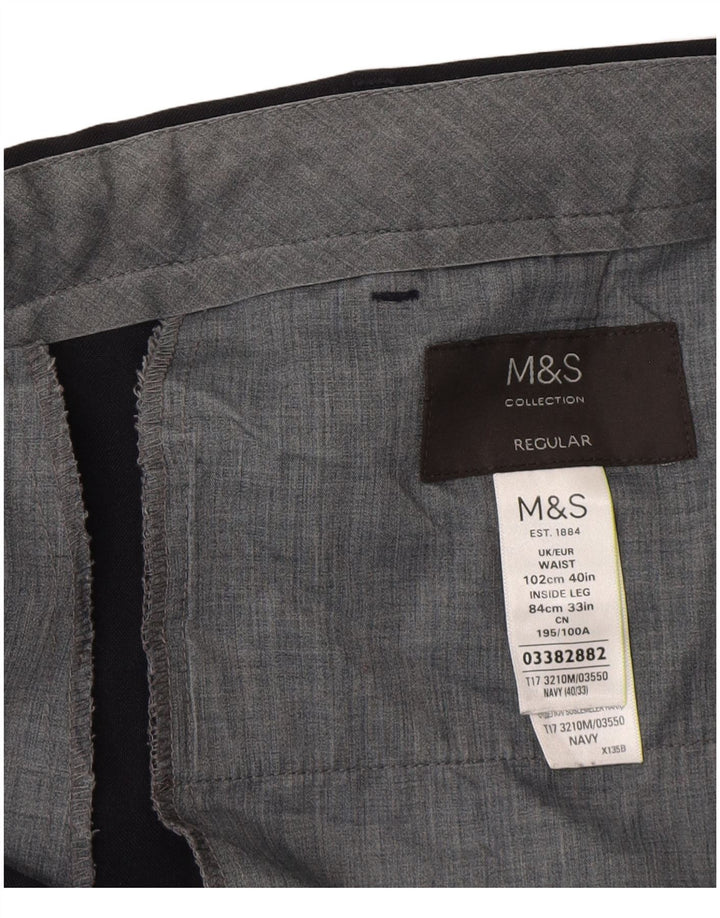 Marks & Spencer Herren-Anzughose, gerade, normal, W40, L33, Marineblau