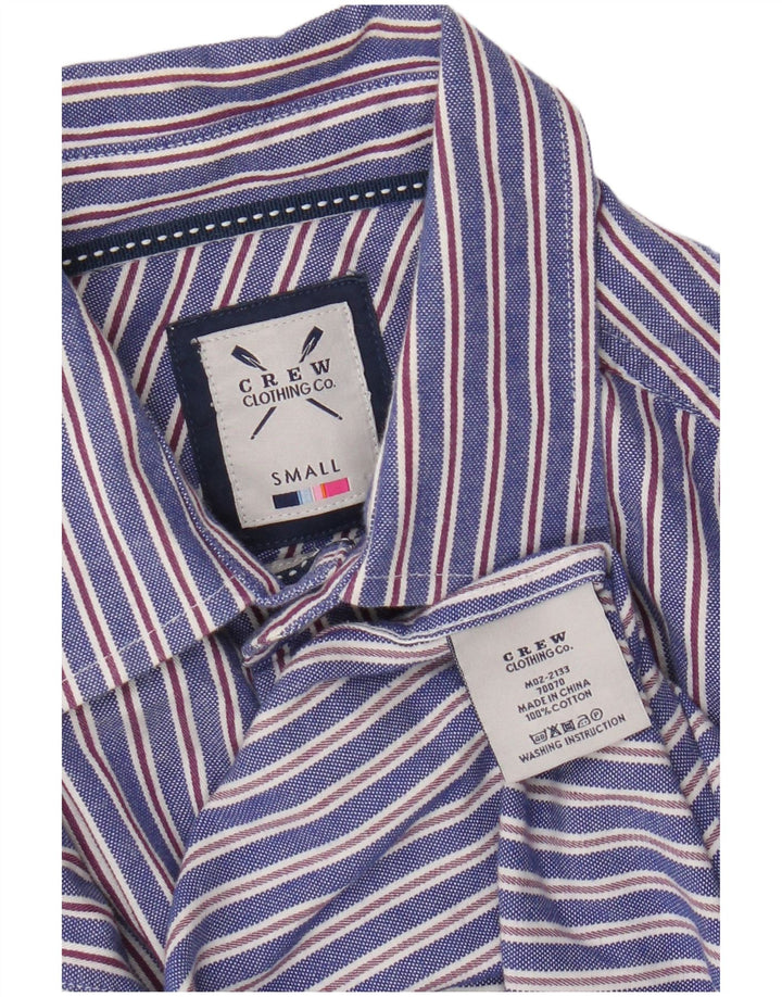 Crew Clothing Herrenhemd, klein, blau gestreift, Baumwolle