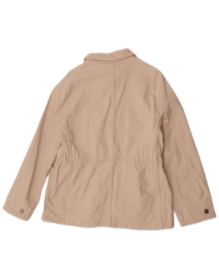 Reiss Womens Denim Utility Jacke UK 14 Medium Off White Baumwolle