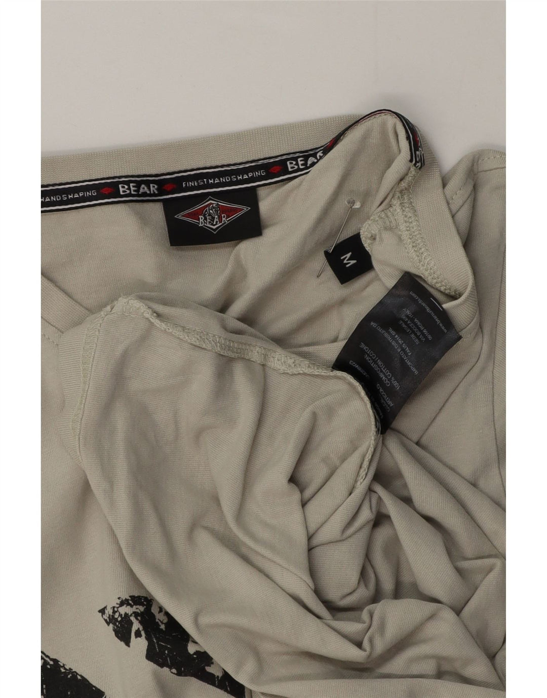 Bear Herren-T-Shirt mit Grafik, mittelgraue Baumwolle