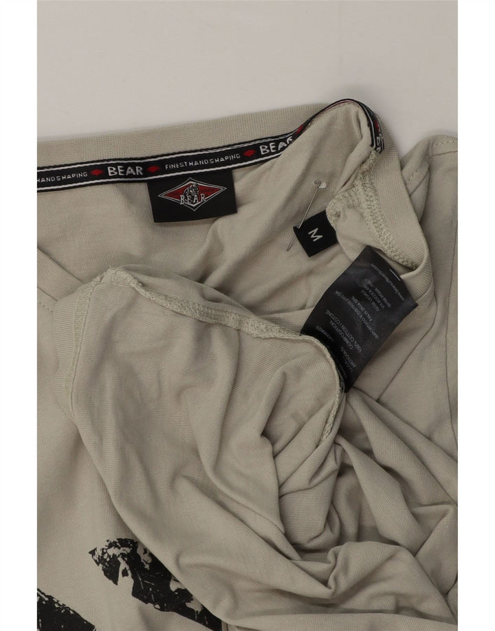 Bear Herren-T-Shirt mit Grafik, mittelgraue Baumwolle