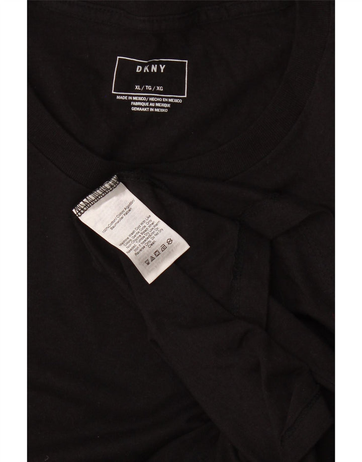 Dkny Herren Grafik T-Shirt Top XL Schwarz Baumwolle