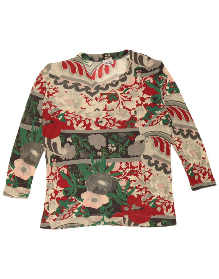 Cristaldi Damen-Blusenoberteil mit lockerer Passform, UK-Größe 44, Mittel, mehrfarbig, mit Blumenmuster