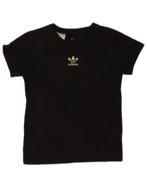 Adidas Mädchen Grafik T-Shirt Top 9–10 Jahre schwarze Baumwolle
