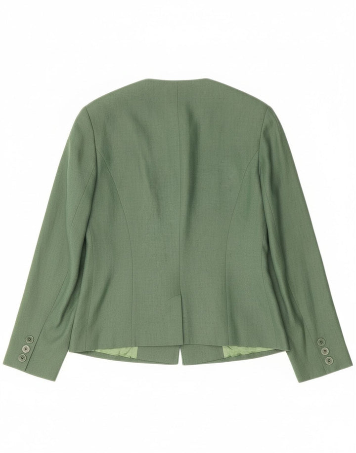 Gerry Weber Damen 1-Knopf-Blazerjacke EU 38 Mittelgrünes Leinen