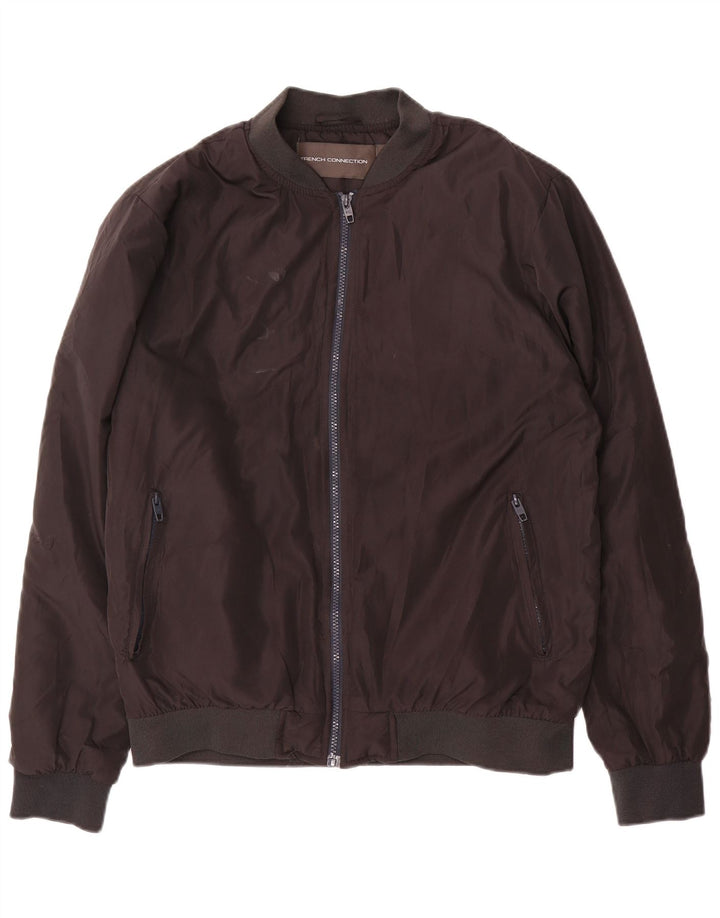 French Connection Herren Bomberjacke UK 40 Large Schwarz Polyester