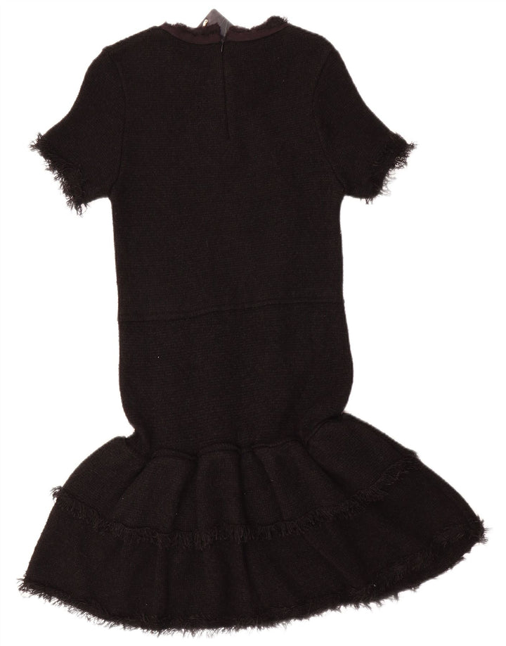 Zara Damen-Meerjungfrauenkleid mit Frontschnürung, UK 12, mittlere schwarze Viskose