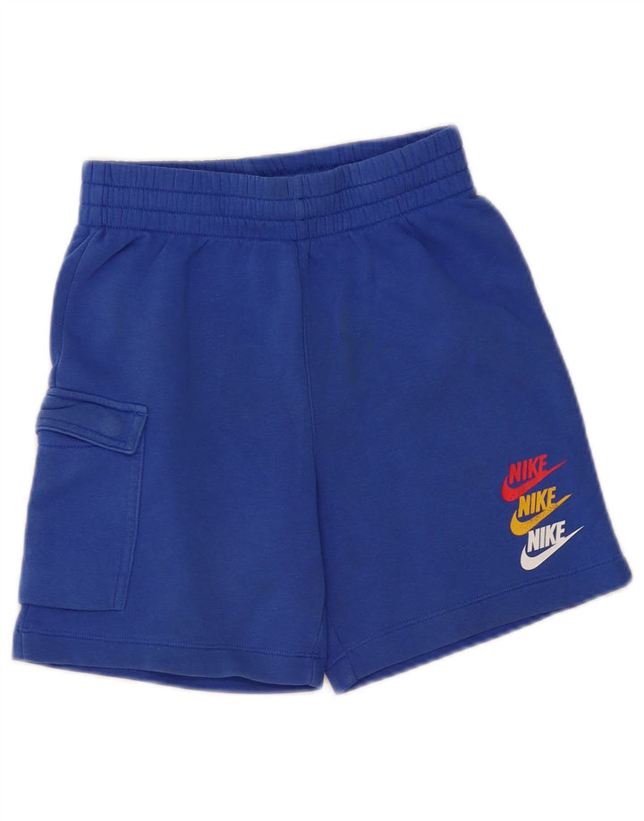 NIKE Grafik-Sportshorts für Jungen, 10–11 Jahre, mittelblaue Baumwolle