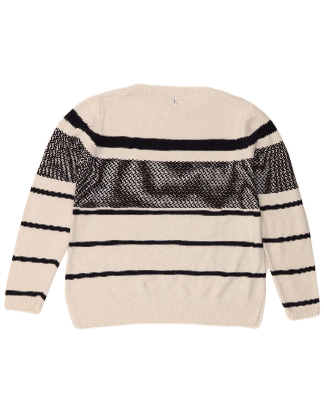 Barbour Damen-Pullover, übergroß, U-Boot-Ausschnitt, Gr. 10, klein, weiß gestreift