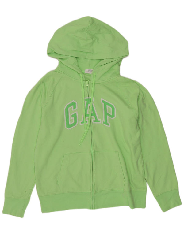 GAP Damen-Kapuzenpullover mit grafischem Reißverschluss, UK 16, Größe L, grün, Baumwolle