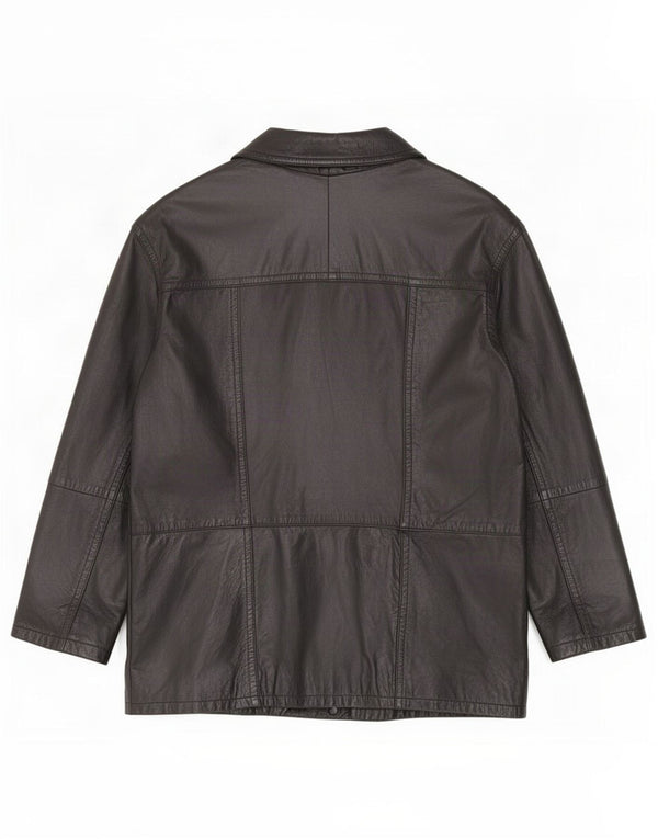 Milan Herren Zweireihige Lederjacke UK 42 XL Schwarz