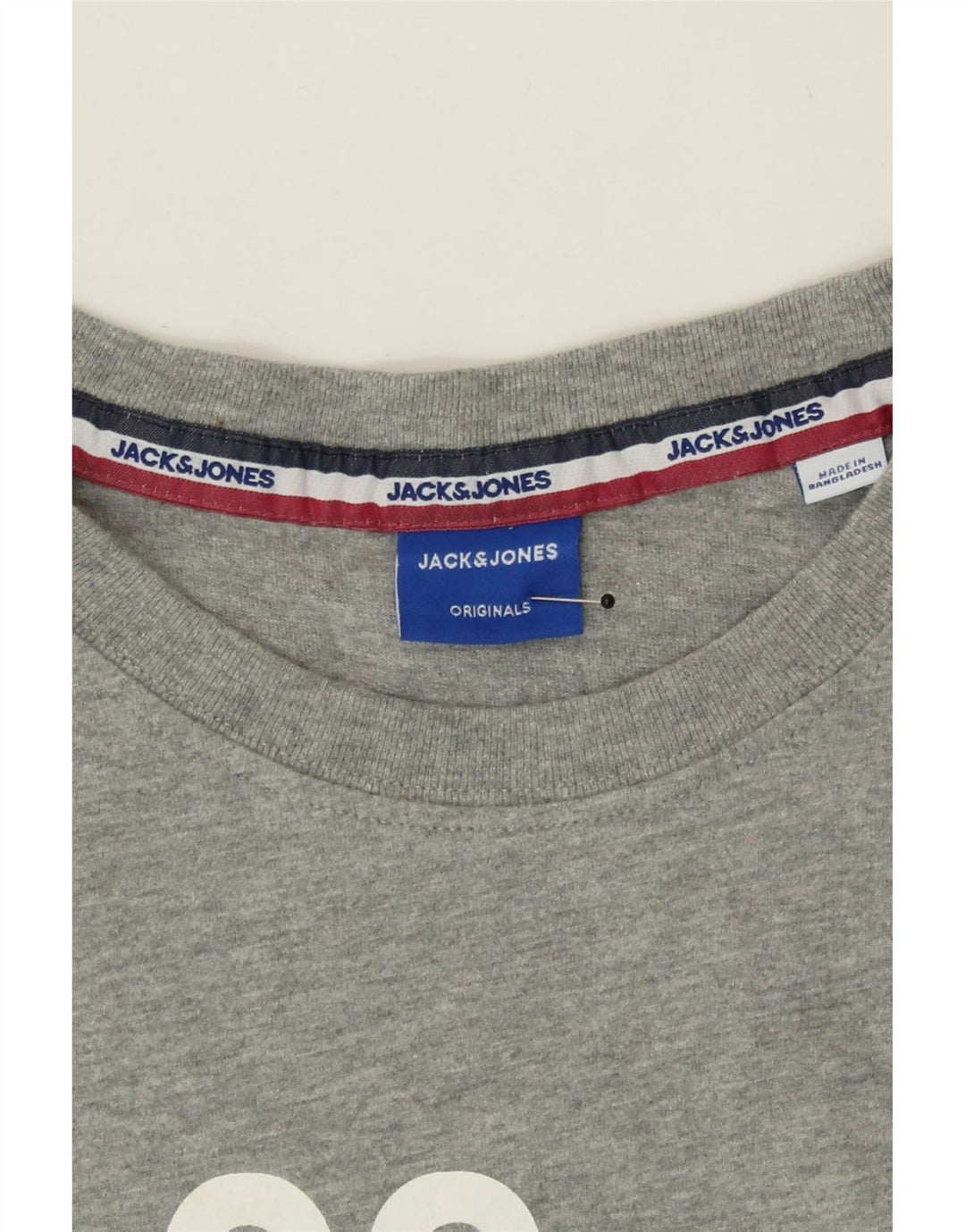 JACK & JONES Mens Graphic T-Shirt Top Large Grey Cotton Vintage Jack & Jones and Second-Hand Jack & Jones from Messina Hembry 