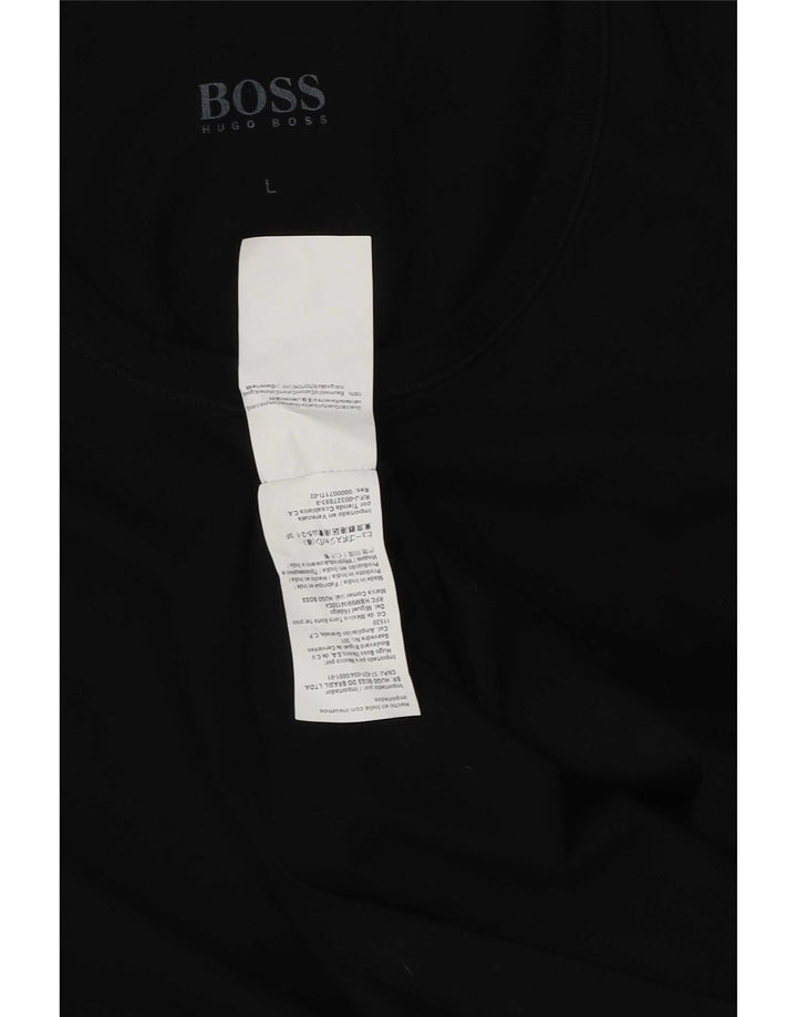 Hugo Boss Herren T-Shirt Top Large Schwarz Baumwolle