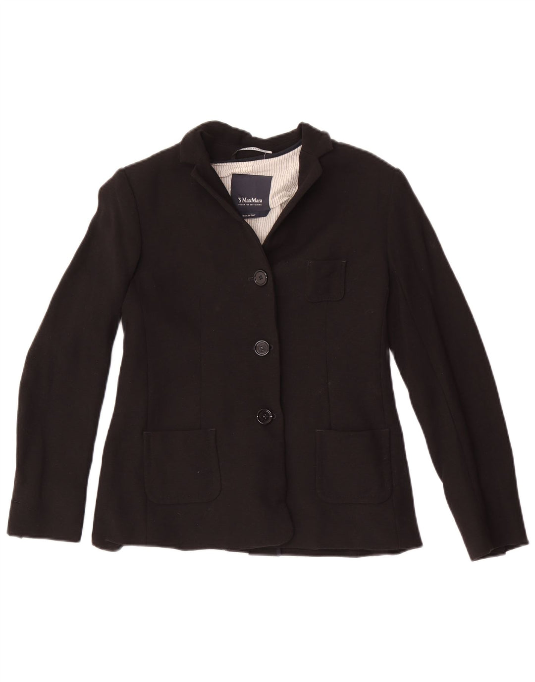 Max Mara Damen 3-Knopf-Blazerjacke UK 4 XS Schwarz