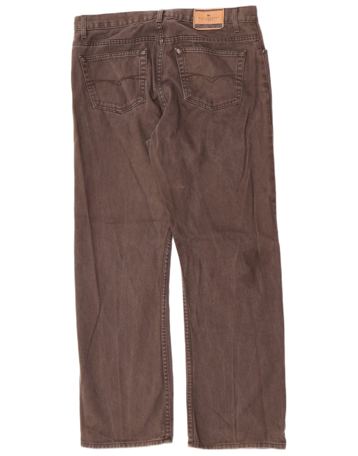 Marks & Spencer Herren Blue Harbor Straight Jeans W36 L31 Braune Baumwolle