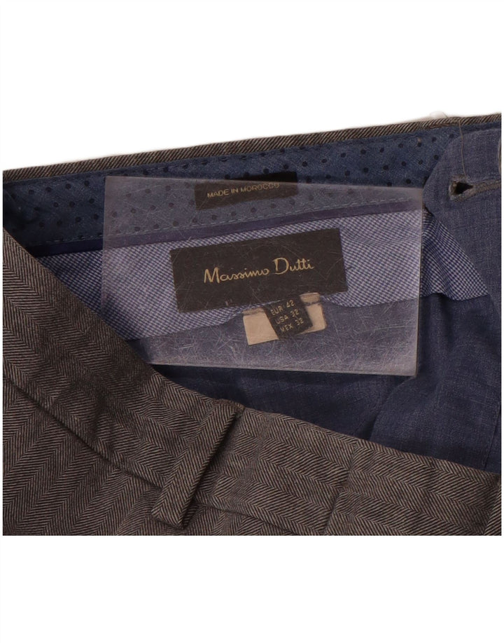 MASSIMO DUTTI Mens Slim Suit Trousers EU 42 Large W32 L32 Grey
