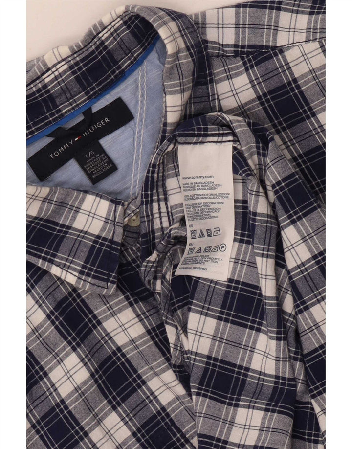 Tommy Hilfiger Herren-Flanellhemd, groß, marineblau, kariert, Baumwolle