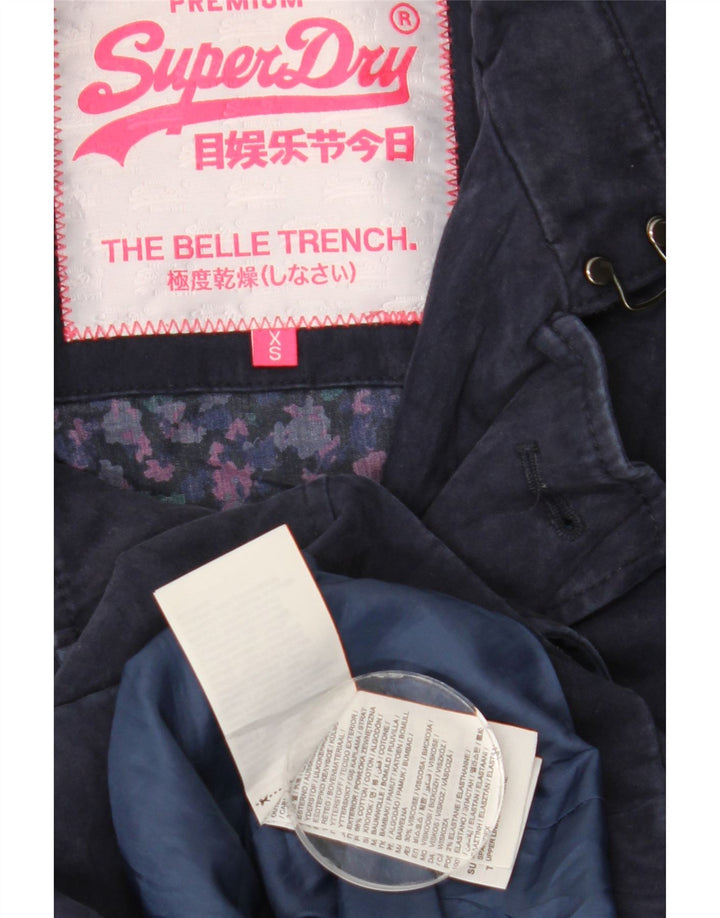 Superdry Damen Pea Coat UK 6 XS Marineblau Baumwolle