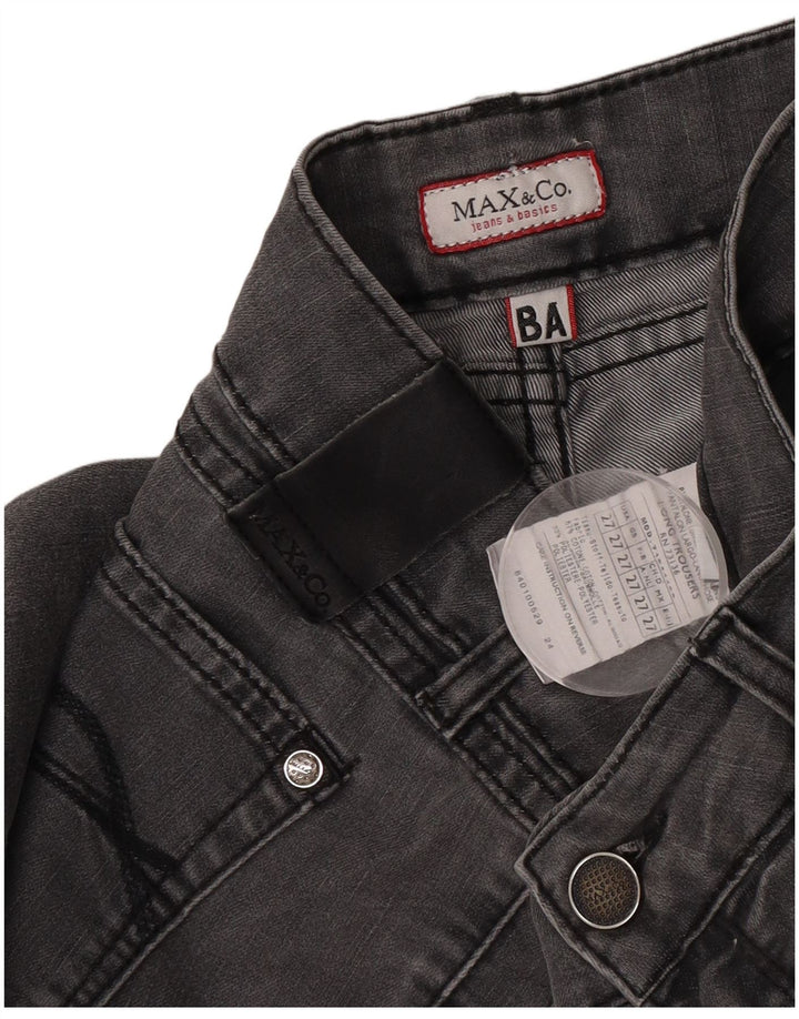 Max & Co. Damen Slim Jeans W27 L28 Graue Baumwolle