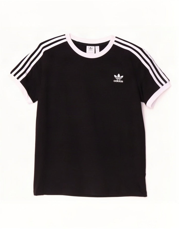Adidas Damen T-Shirt Top UK 20 2XL Schwarz