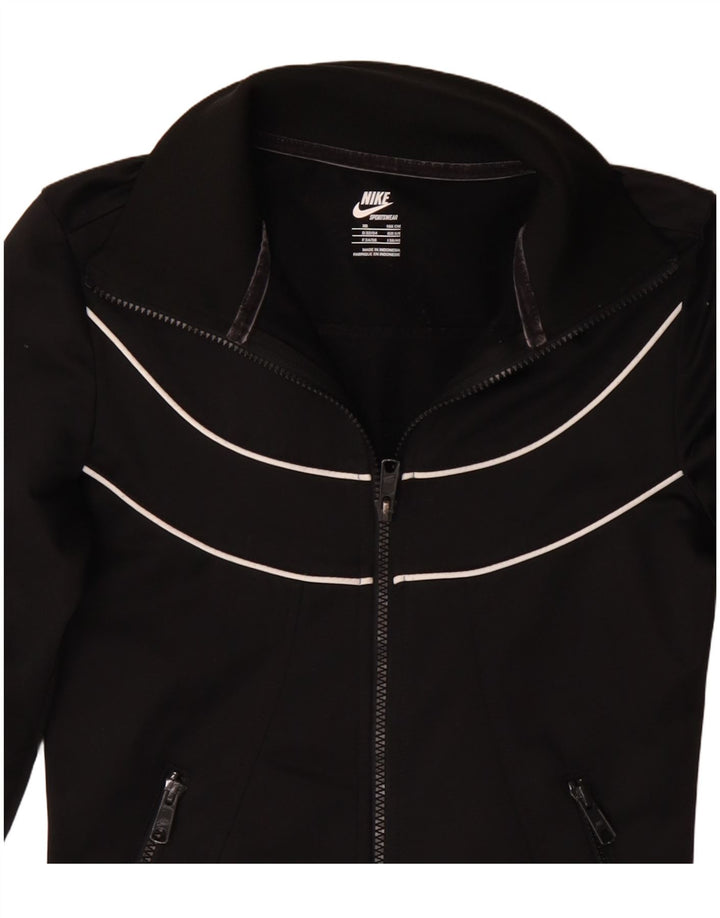 Nike Damen-Trainingsanzug-Top-Jacke UK 6/8 XS Schwarz